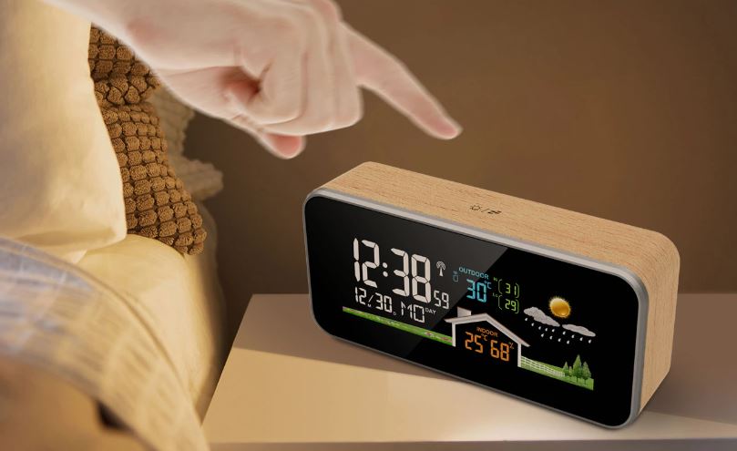Digital Multifunctional Alarm Clock Weather Station Indoor Outdoor