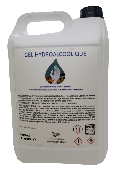 Bidon Gel Hydroalcoolique 5 Litres